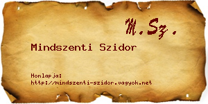 Mindszenti Szidor névjegykártya